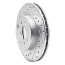 R1 86-89 Toyota Celica Front Left Drilled & Slotted Silver Brake Rotor