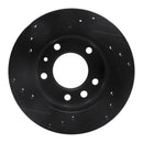 R1 02-06 Dodge Sprinter 2500 Front Right Drilled & Slotted Black Brake Rotor