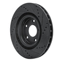 R1 05-13 Cadillac XLR Front Left Drilled & Slotted Black Brake Rotor