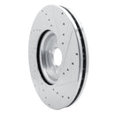 R1 16-24 Jaguar XF Front Left Drilled & Slotted Silver Brake Rotor