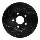 R1 06-11 Chevrolet HHR Front Right Drilled & Slotted Black Brake Rotor
