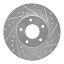 R1 97-03 Jaguar XK8 Front Right Drilled & Slotted Silver Brake Rotor