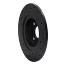 R1 87-89 Toyota MR2 Rear Right Drilled & Slotted Black Brake Rotor