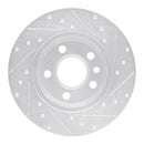 R1 96-00 Volkswagen EuroVan Rear Left Drilled & Slotted Silver Brake Rotor