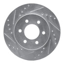 R1 91-96 Dodge Dakota 4WD Front Left Drilled & Slotted Silver Brake Rotor