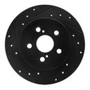 R1 09-24 Lexus CT200h Rear Drilled & Slotted Black Brake Rotor Set