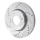 R1 03-13 Hyundai Sonata Front Left Drilled & Slotted Silver Brake Rotor