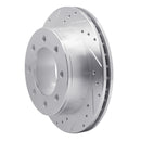 R1 99-20 Chevrolet Express 3500 Rear Left Drilled & Slotted Silver Brake Rotor