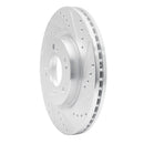 R1 04-12 Mitsubishi Eclipse Front Right Drilled & Slotted Silver Brake Rotor
