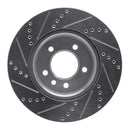 R1 05-07 Land Rover LR3 Front Right Drilled & Slotted Silver Brake Rotor