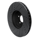 R1 15-23 Mercedes-Benz C300 Sedan Front Right Drilled & Slotted Black Brake Rotor