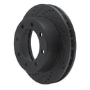 R1 99-05 Ford F-250 4WD (Super Duty) Front Left Drilled & Slotted Black Brake Rotor