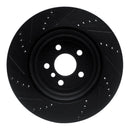 R1 17-25 BMW 530I Left Rear Drilled & Slotted Black Brake Rotor