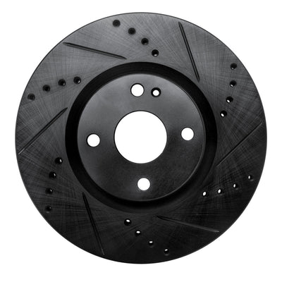 R1 16-25 Fiat 124 Spider Front Right Drilled & Slotted Black Brake Rotor