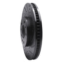 R1 03-07 Cadillac CTS Front Right Drilled & Slotted Black Brake Rotor