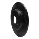 R1 07-18 Volvo V60 Cross Country Rear Left Drilled & Slotted Black Brake Rotor