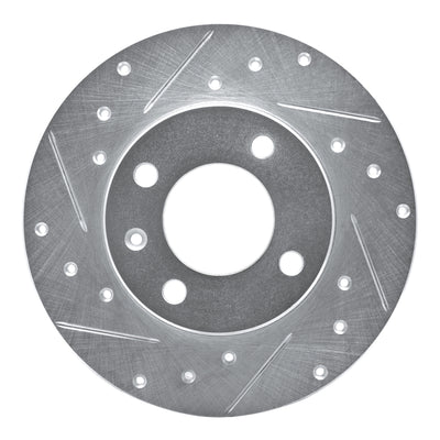R1 73-05 Audi 4000 Front Left Drilled & Slotted Silver Brake Rotor