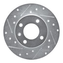R1 73-05 Audi 4000 Front Left Drilled & Slotted Silver Brake Rotor