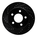 R1 99-06 Jeep Cherokee Front Left Drilled & Slotted Black Brake Rotor