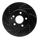 R1 03-09 Mercedes-Benz E320 Front Left Drilled & Slotted Black Brake Rotor