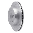 R1 97-02 Dodge Dakota 4WD Front Right Drilled & Slotted Silver Brake Rotor
