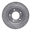 R1 11-25 Hyundai Veloster Rear Drilled & Slotted Silver Brake Rotor Set