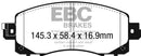 EBC 2022+ Subaru WRX 2.4T / 18-23 Subaru Crosstrek Redstuff Front Brake Pads