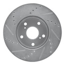 R1 05-15 Toyota Tacoma Front Drilled & Slotted Silver Brake Rotor Set