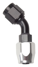 Russell Performance -4 AN Black/Silver 45 Degree Full Flow Hose End
