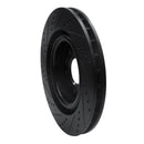 R1 00-06 Jaguar XKR Front Right Drilled & Slotted Black Brake Rotor
