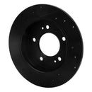 R1 11-25 Hyundai Kona Rear Drilled & Slotted Black Brake Rotor Set