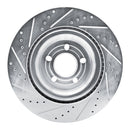 R1 20-25 Ford Police Interceptor Utility Front & Rear Drilled & Slotted Silver Brake Rotor Set