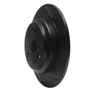 R1 10-15 Honda Accord Crosstour Rear Right Drilled & Slotted Black Brake Rotor