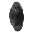 R1 11-16 Buick Regal Rear Left Drilled & Slotted Black Brake Rotor