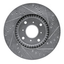 R1 92-96 Honda Prelude Front Left Drilled & Slotted Silver Brake Rotor