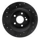 R1 14-20 Infiniti QX30 Rear Right Drilled & Slotted Black Brake Rotor