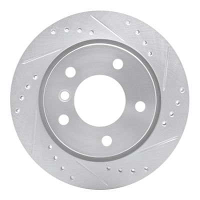 R1 96-05 BMW 323CI Rear Right Drilled & Slotted Silver Brake Rotor