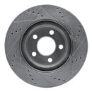 R1 2001-2011 Ford Explorer Sport Front Left Drilled & Slotted Silver Brake Rotor