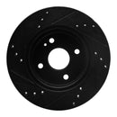 R1 11-15 Mazda 2 (Mexico) Front Right Drilled & Slotted Black Brake Rotor