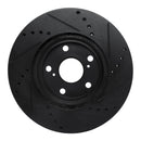 R1 99-07 Lexus ES330 Front Left Drilled & Slotted Black Brake Rotor