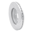 R1 91-92 Lexus LS400 Front Left Drilled & Slotted Silver Brake Rotor
