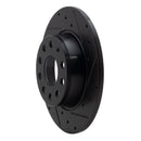 R1 05-25 Audi A3 Quattro Rear Drilled & Slotted Black Brake Rotor Set