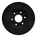 R1 05-21 Nissan Frontier Front Left Drilled & Slotted Black Brake Rotor