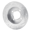 R1 91-06 Nissan Lucino Rear Drilled & Slotted Silver Brake Rotor Set