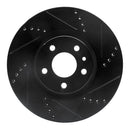 R1 91-20 Alfa Romeo 164 Front Right Drilled & Slotted Black Brake Rotor