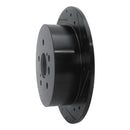 R1 09-15 Toyota Venza Rear Right Drilled & Slotted Black Brake Rotor