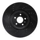 R1 12-18 Audi A8 Front Right Drilled & Slotted Black Brake Rotor