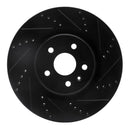 R1 09-17 Buick Regal Front Right Drilled & Slotted Black Brake Rotor