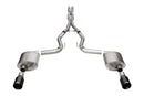 Corsa 24+ Frd Mustang GT- Sport Cat-Back Ex.Sys 3.0in Dual Rear Exit w/4.5in Blk PVD StraightCut Tip