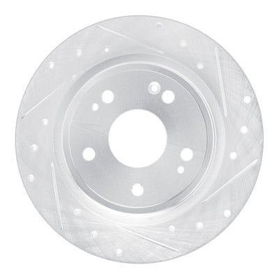 R1 22-25 Acura Integra Rear Right Drilled & Slotted Silver Brake Rotor